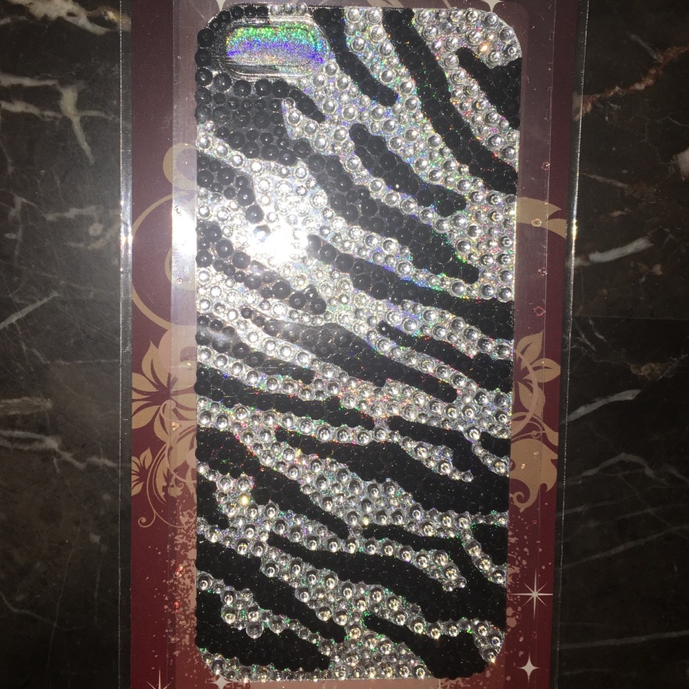 Zebra Print iPhone 5 Rhinestone Sticker Case 📲 - Picture 4 of 5